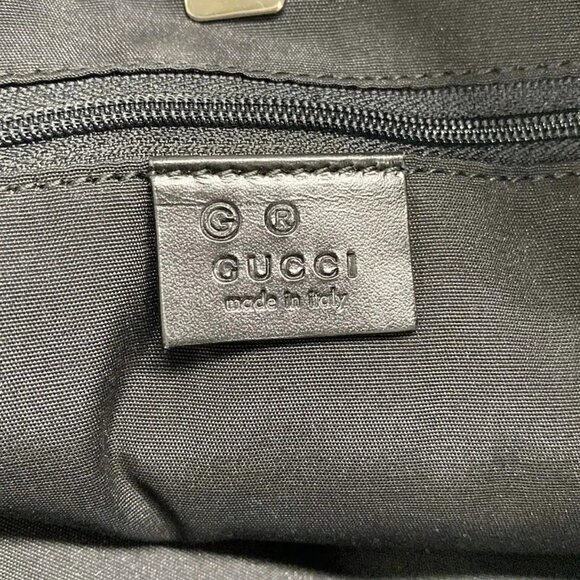 Auth GUCCI GG 272391 Green Black Jacquard Leather Tote Bag - Picture 8 of 16